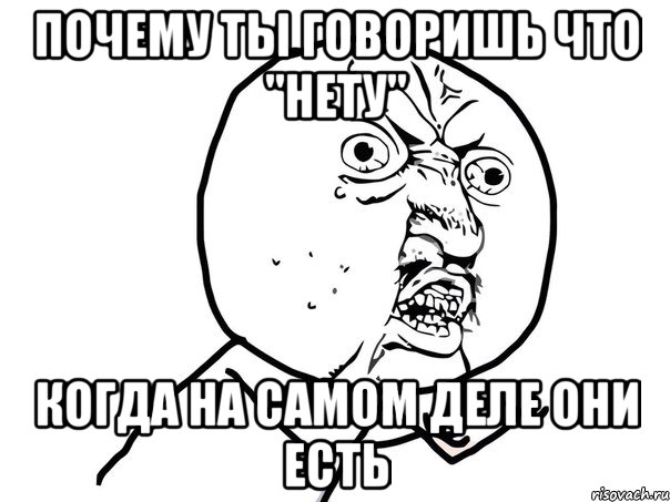 почему ты говоришь что "нету" когда на самом деле они есть, Мем Ну почему (белый фон)