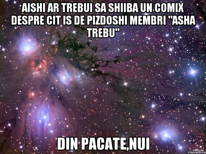 aishi ar trebui sa shiiba un comix despre cit is de pizdoshi membri "asha trebu" din pacate,nui, Мем Космос