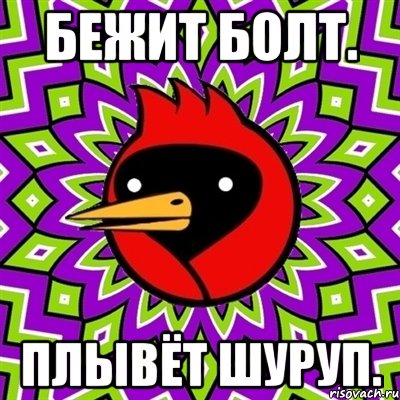 бежит болт. плывёт шуруп., Мем Омская птица