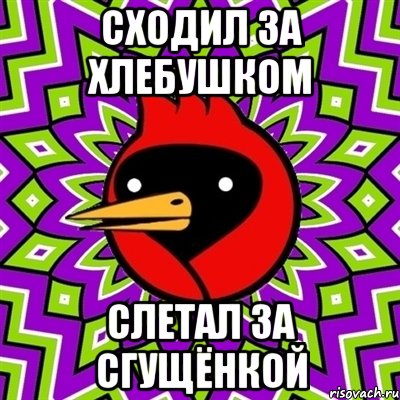 сходил за хлебушком слетал за сгущёнкой, Мем Омская птица