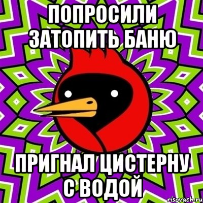 попросили затопить баню пригнал цистерну с водой, Мем Омская птица