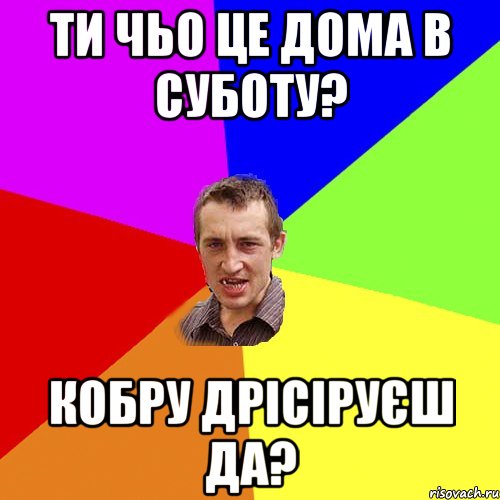 ти чьо це дома в суботу? кобру дрісіруєш да?, Мем Чоткий паца