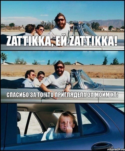 Zattikka, ей Zattikka! Спасибо за то что приглядела за моим ХТ!