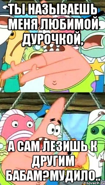 ты называешь меня любимой дурочкой, а сам лезишь к другим бабам?мудило..