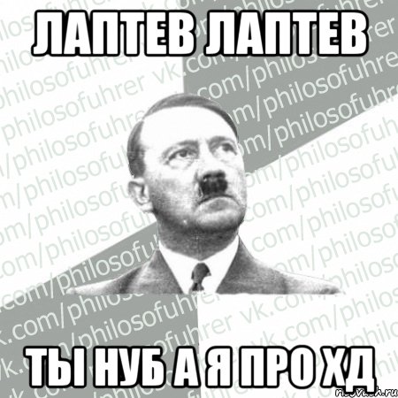 лаптев лаптев ты нуб а я про хд, Мем philosofuhrer