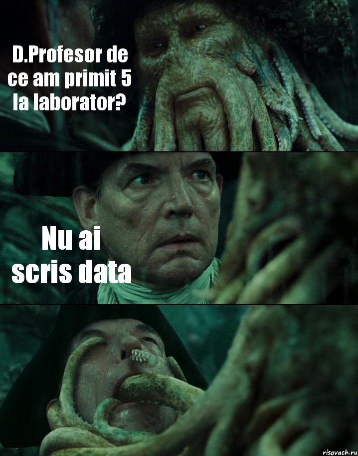 D.Profesor de ce am primit 5 la laborator? Nu ai scris data , Комикс Пираты Карибского моря