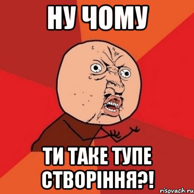 ну чому ти таке тупе створiння?!, Мем Почему