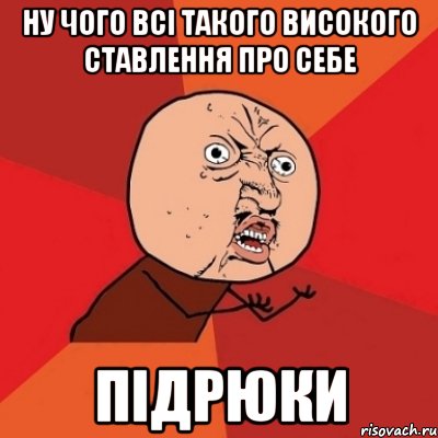 ну чого всі такого високого ставлення про себе підрюки, Мем Почему