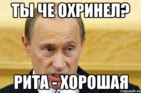 ты че охринел? рита - хорошая, Мем путин