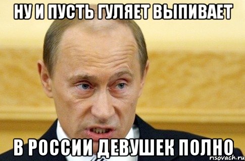 ну и пусть гуляет выпивает в россии девушек полно, Мем путин