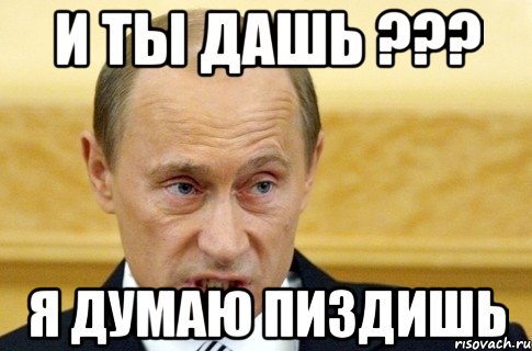 и ты дашь ??? я думаю пиздишь, Мем путин