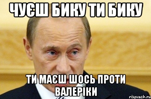 чуєш бику ти бику ти маєш шось проти валеріки, Мем путин