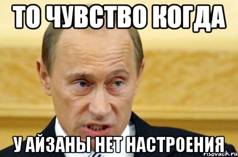 то чувство когда у айзаны нет настроения, Мем путин