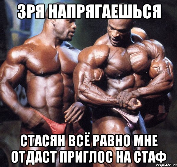 зря напрягаешься стасян всё равно мне отдаст приглос на стаф, Мем Ребята спрашивали