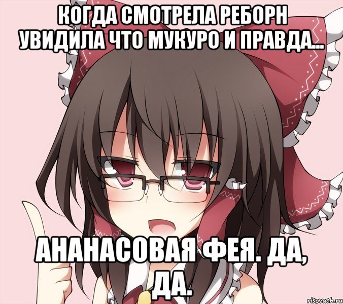 когда смотрела реборн увидила что мукуро и правда... ананасовая фея. да, да., Мем Рейму