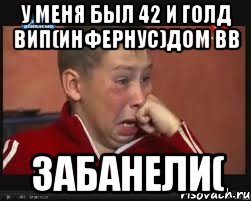 у меня был 42 и голд вип(инфернус)дом вв забанели(, Мем  Сашок Фокин