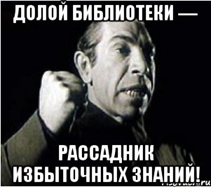 долой библиотеки — рассадник избыточных знаний!