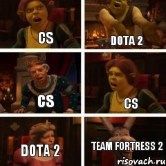 CS DOTA 2 CS CS DOTA 2 Team Fortress 2, Комикс  Шрек Фиона Гарольд Осел