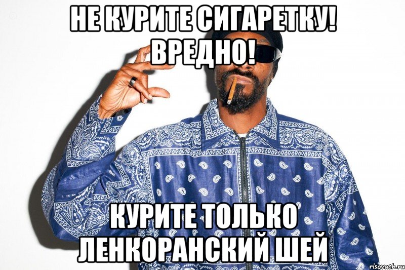 не курите сигаретку! вредно! курите только ленкоранский шей, Мем snoop dogg