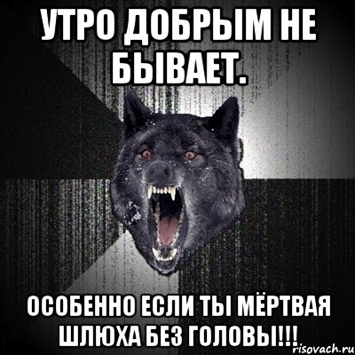 утро добрым не бывает. особенно если ты мёртвая шлюха без головы!!!, Мем Сумасшедший волк