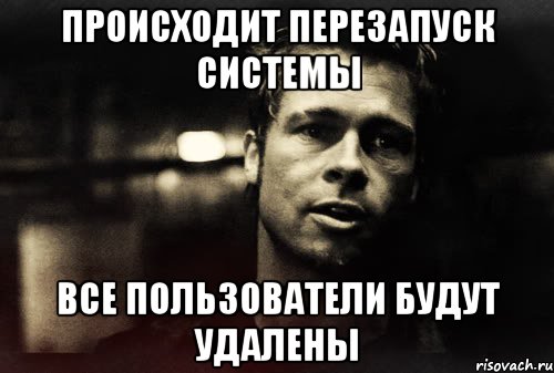 происходит перезапуск системы все пользователи будут удалены, Мем Тайлер