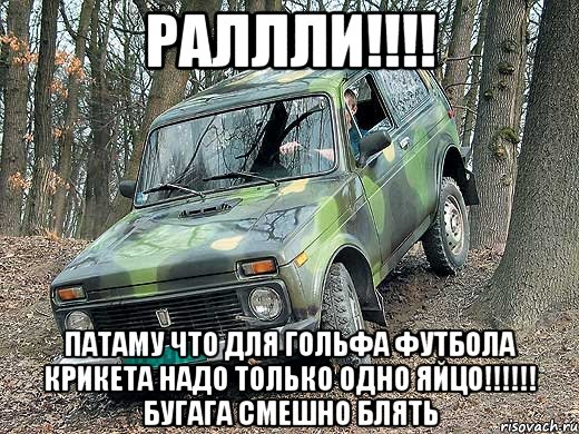 раллли!!! патаму что для гольфа футбола крикета надо только одно яйцо!!! бугага смешно блять, Мем типичный водитель ВАЗ-2121