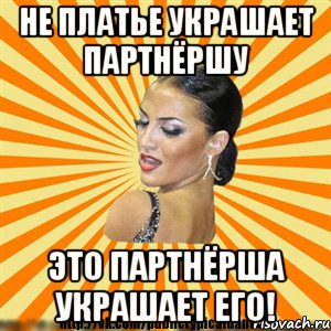 не платье украшает партнёршу это партнёрша украшает его!, Мем Типичный бальник2