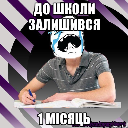 до школи залишився 1 місяць, Мем Типодинадцятикласник плачу