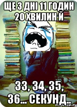 ще 3 дні 11 годин 20 хвилин й 33, 34, 35, 36... секунд.., Мем Типовий десятикласник