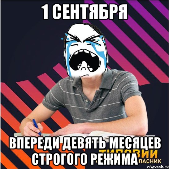 1 сентября впереди девять месяцев строгого режима, Мем Типовий одинадцятикласник