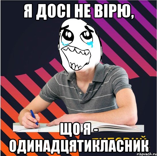 я досі не вірю, що я - одинадцятикласник, Мем Типовий одинадцятикласник