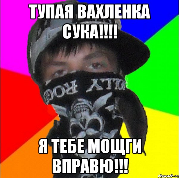 тупая вахленка сука!!! я тебе мощги вправю!!!