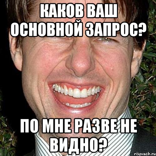 каков ваш основной запрос? по мне разве не видно?, Мем Том Круз