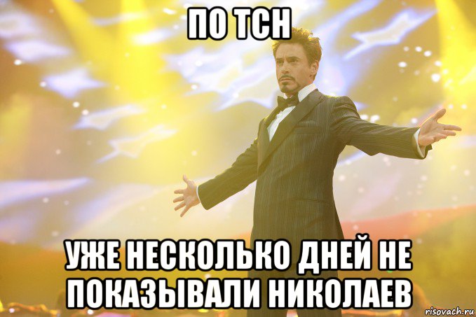 по тсн уже несколько дней не показывали николаев, Мем Тони Старк (Роберт Дауни младший)