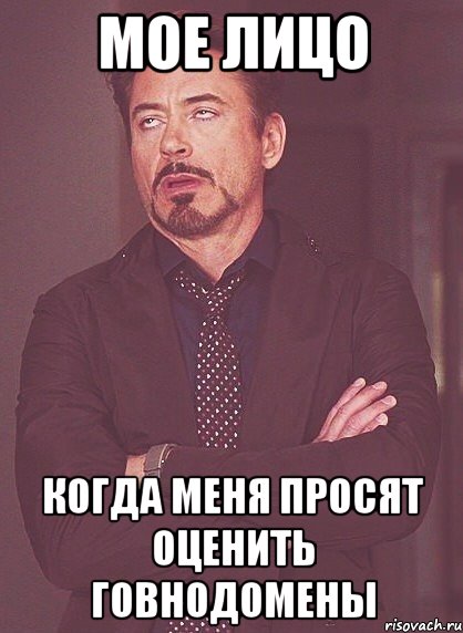 мое лицо когда меня просят оценить говнодомены, Мем твое выражение лица