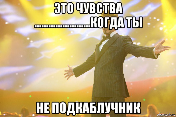это чувства ........................когда ты не подкаблучник, Мем Тони Старк (Роберт Дауни младший)
