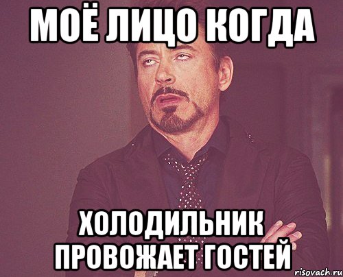 моё лицо когда холодильник провожает гостей, Мем твое выражение лица