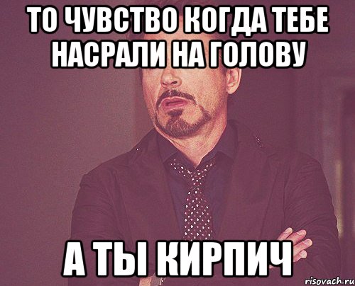 то чувство когда тебе насрали на голову а ты кирпич, Мем твое выражение лица