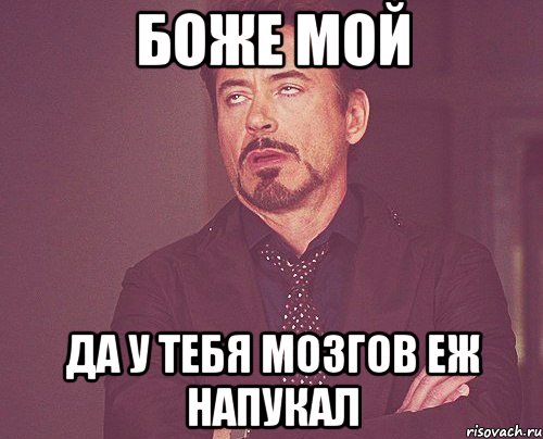 боже мой да у тебя мозгов еж напукал, Мем твое выражение лица