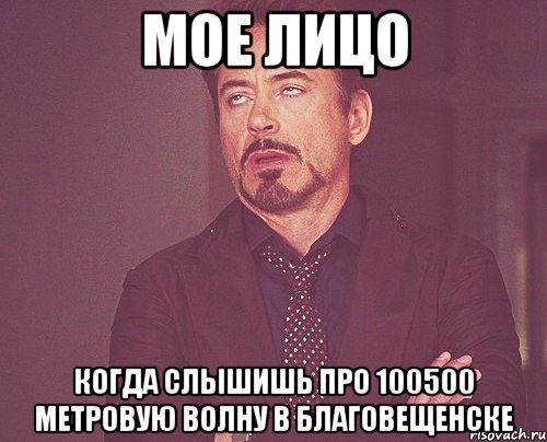 мое лицо когда слышишь про 100500 метровую волну в благовещенске, Мем твое выражение лица