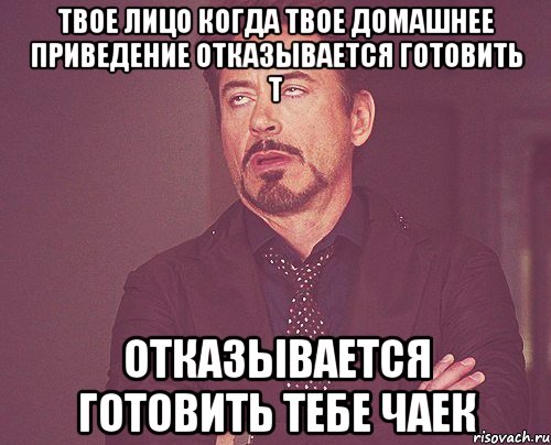 твое лицо когда твое домашнее приведение отказывается готовить т отказывается готовить тебе чаек, Мем твое выражение лица