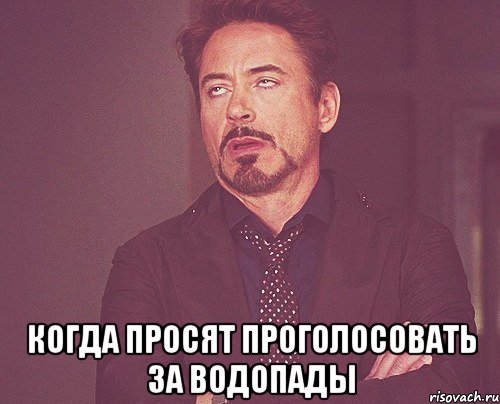  когда просят проголосовать за водопады, Мем твое выражение лица