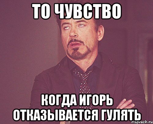 то чувство когда игорь отказывается гулять, Мем твое выражение лица