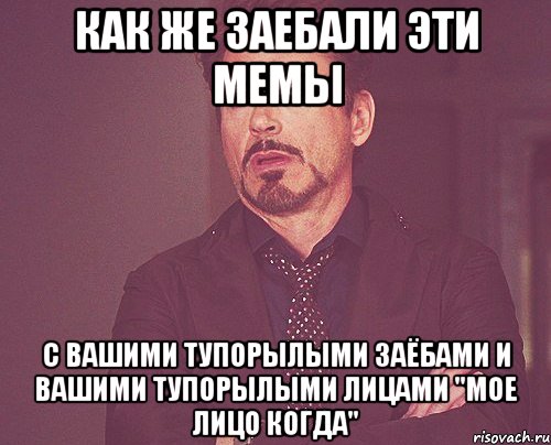 как же заебали эти мемы с вашими тупорылыми заёбами и вашими тупорылыми лицами "мое лицо когда", Мем твое выражение лица