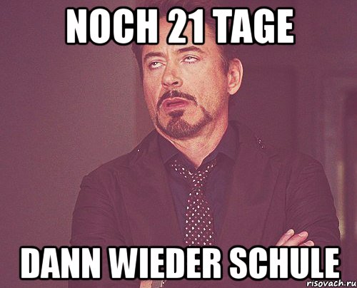noch 21 tage dann wieder schule, Мем твое выражение лица