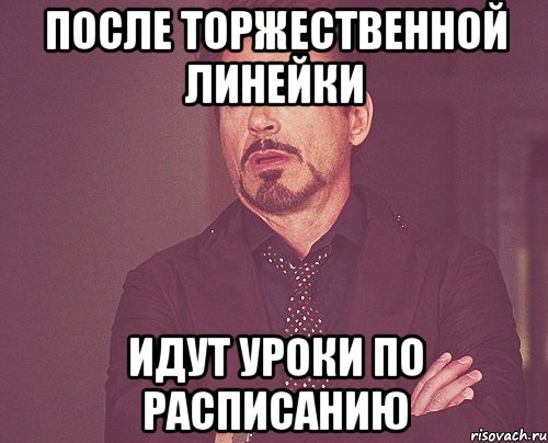после торжественной линейки идут уроки по расписанию, Мем твое выражение лица