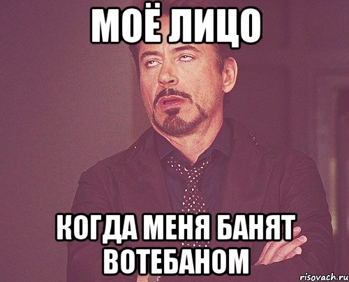 моё лицо когда меня банят вотебаном, Мем твое выражение лица