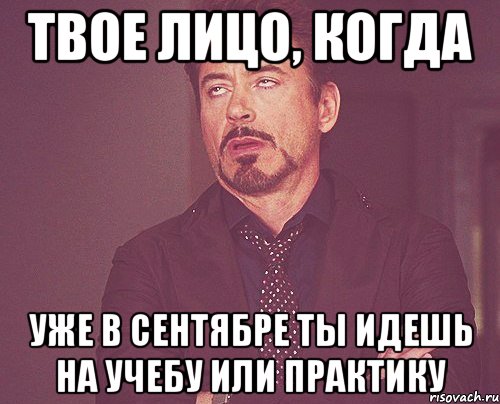 твое лицо, когда уже в сентябре ты идешь на учебу или практику, Мем твое выражение лица