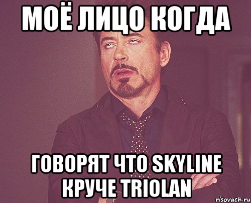 моё лицо когда говорят что skyline круче triolan, Мем твое выражение лица