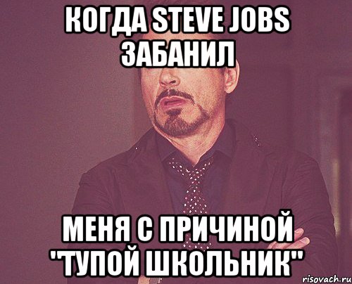 когда steve jobs забанил меня с причиной "тупой школьник", Мем твое выражение лица